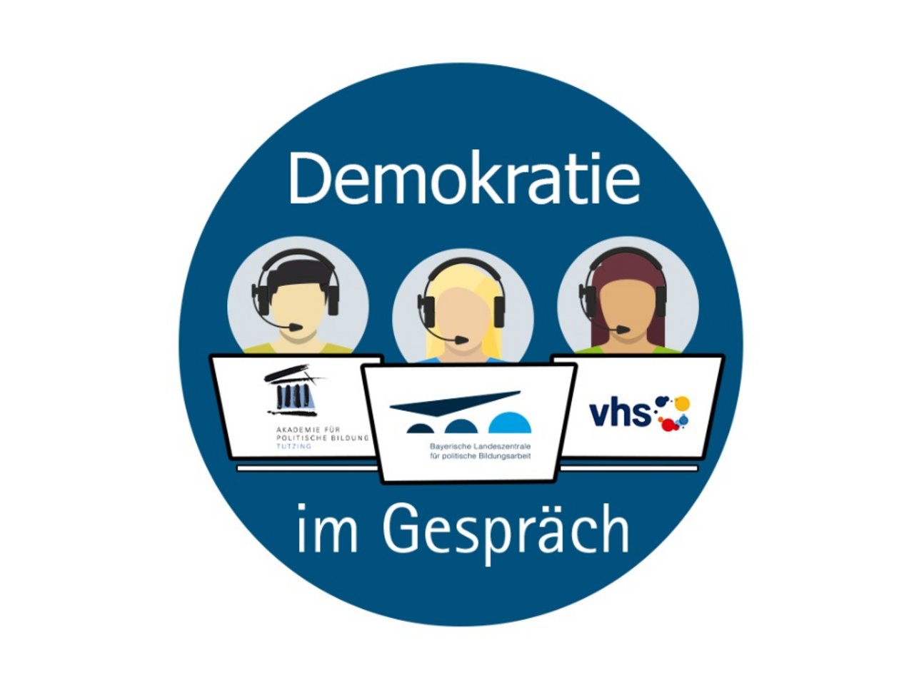 Logo der Veranstaltungsreihe: Demokratie im Gespräch